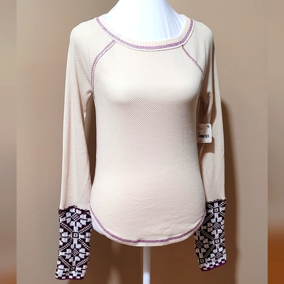 Free People Thermal Sweater Crochet Long Sleeve - Picture 5 of 11